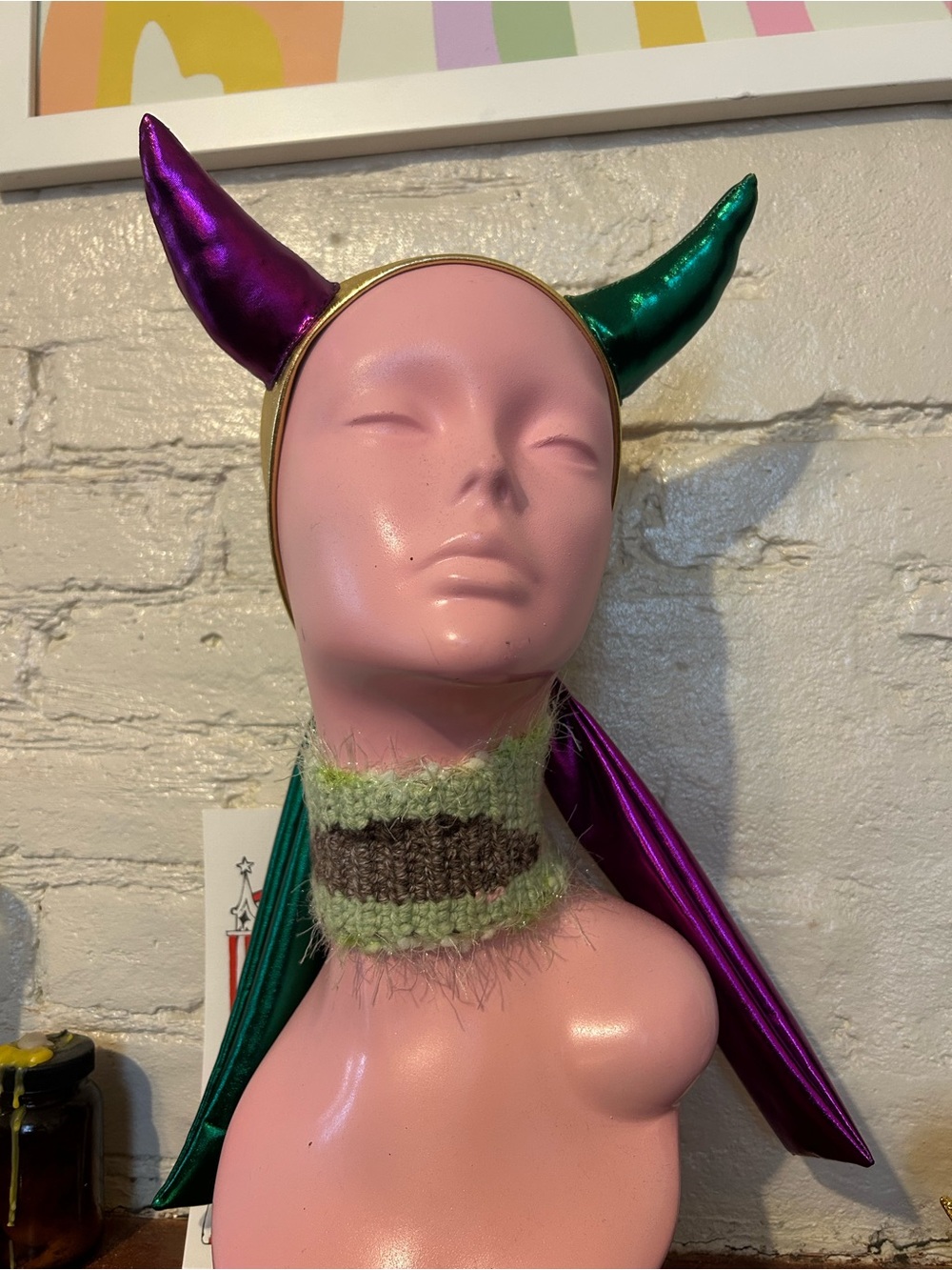 Metallic Purple & Green Horn Headband